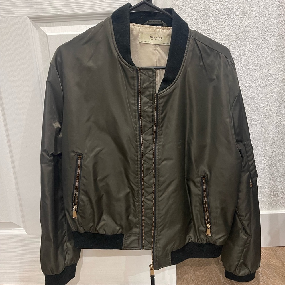 Women’s oversized Olive Bomber Jacket
